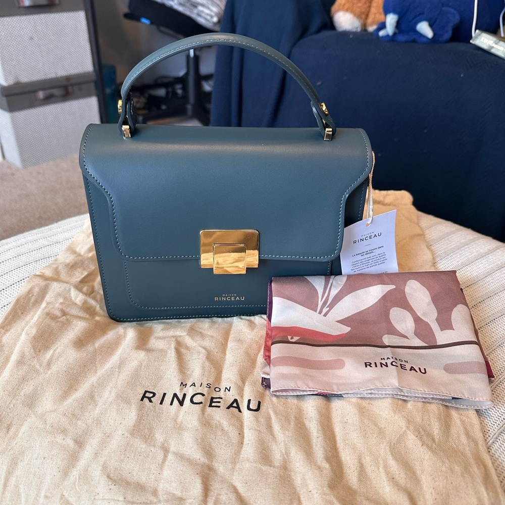 Maison RINCEAU Teal La Apollon Too Handle Satchel Bag - Picture 6 of 14